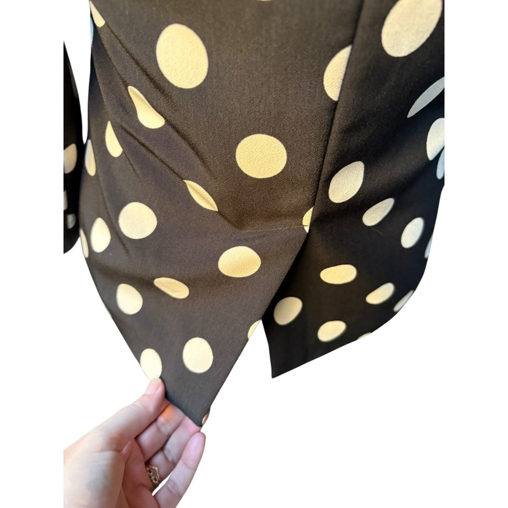 Anthropologie Corey Lynn Calter Polka Dot Point Open Gront 3/4 Sleeve Blazer - 2 - Picture 8 of 10